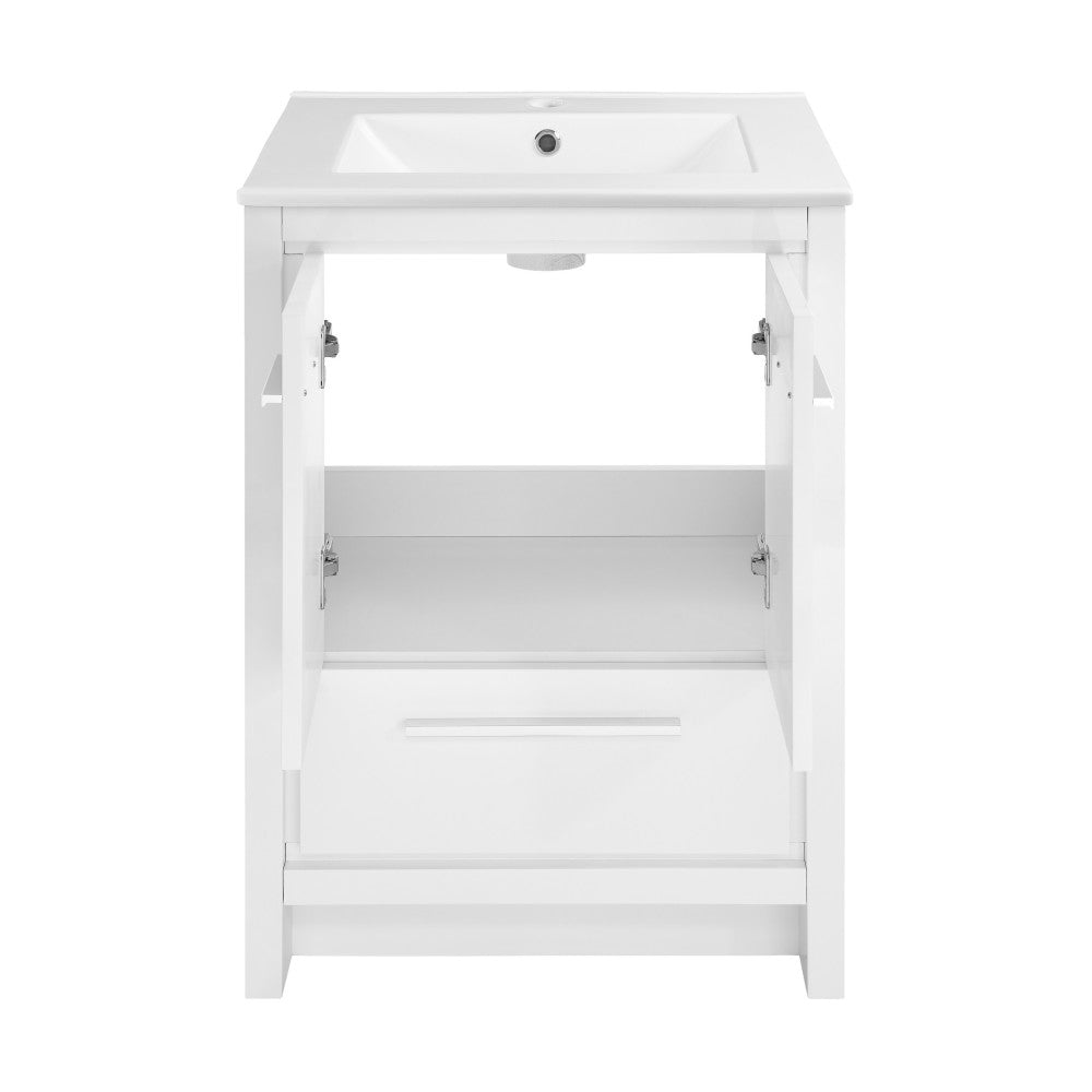 Virage 24" Freestanding, Bathroom Vanity in Glossy White