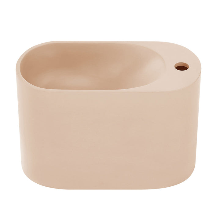 Terre 17.5" Right Side Faucet Wall-Mount Bathroom Sink in Pastel Peach