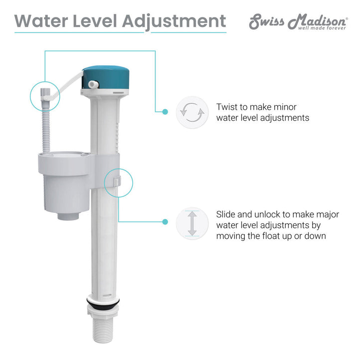 Elongated toilet dual flush fill valve