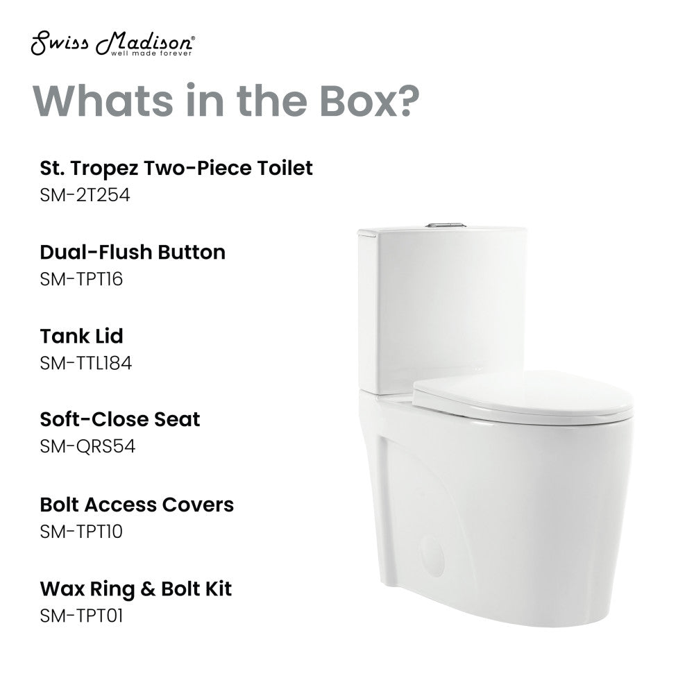 St. Tropez Two-Piece Elongated Toilet Vortex™ Dual-Flush 1.1/1.6 gpf