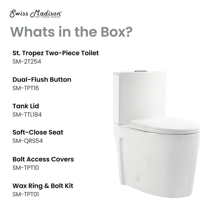 St. Tropez Two-Piece Elongated Toilet Vortex™ Dual-Flush 1.1/1.6 gpf