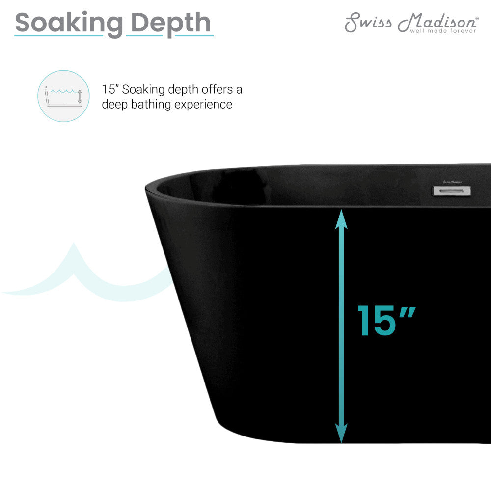 Claire 60" Freestanding Bathtub in Matte Black
