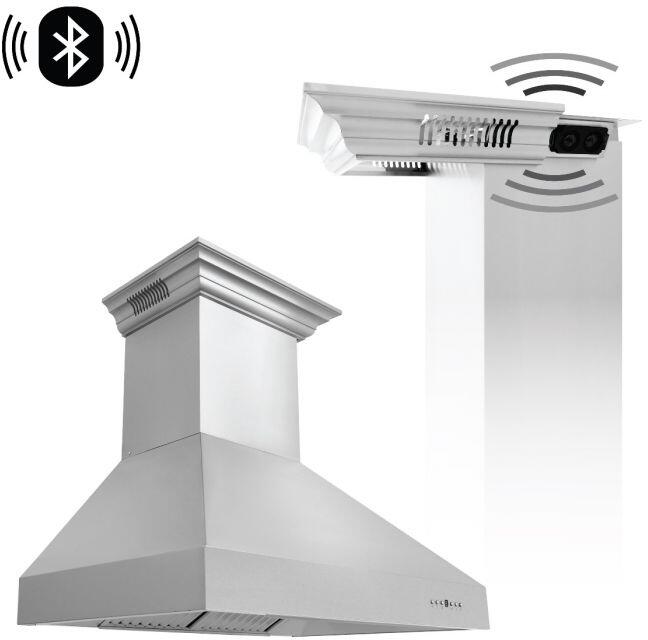 ZLINE 30” Wall Mount Range Hood Stainless Steel Built-in CrownSound