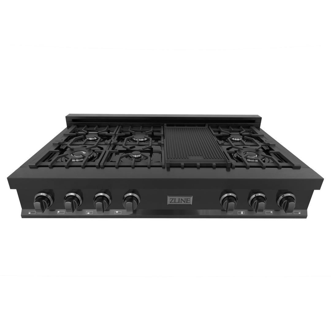 ZLINE 30" Porcelain Gas Stovetop 4 Gas Burners Black Stainless Steel