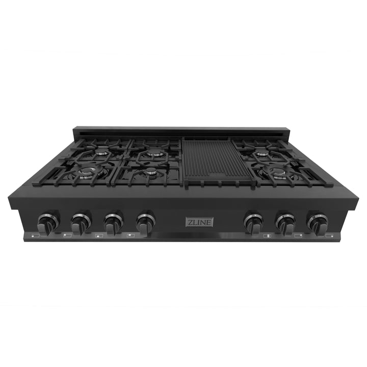 ZLINE 30" Porcelain Gas Stovetop 4 Gas Burners Black Stainless Steel