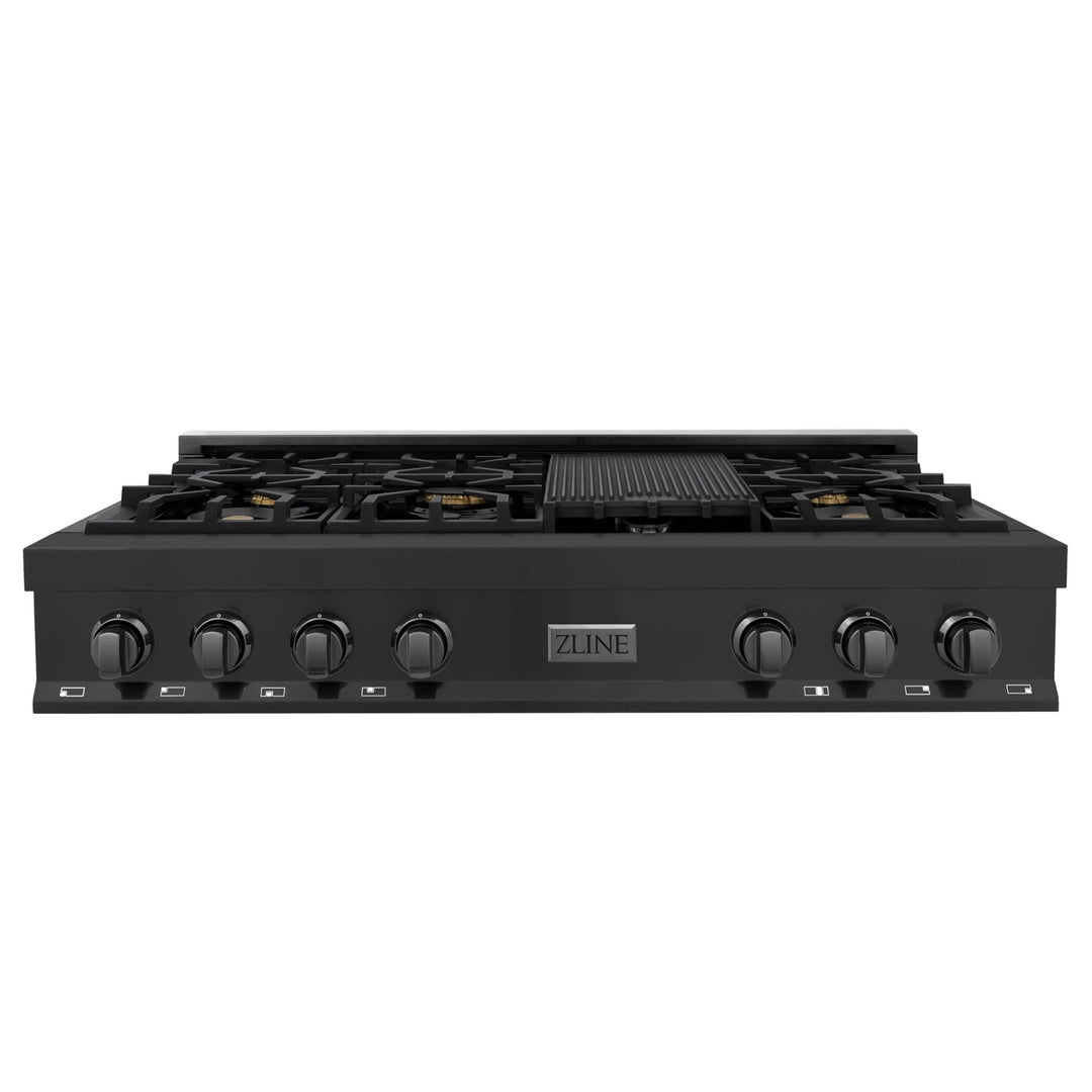 ZLINE Legacy Gas Rangetops in Black Stainless Steel with Brass Burners – 30", 36", &amp; 48"