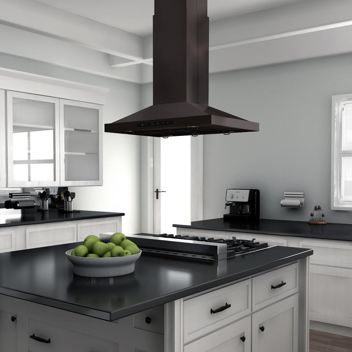 Island Mount Range Hood in Black Stainless Steel (BSGL2iN-36)  ZLINE 36 in.