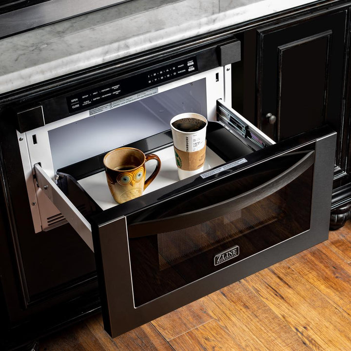 Microwave Drawer in Black Stainless Steel ZLINE 24"