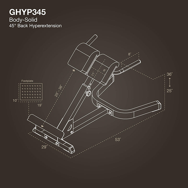 Body Solid GHYP345 45° Back Hyperextension