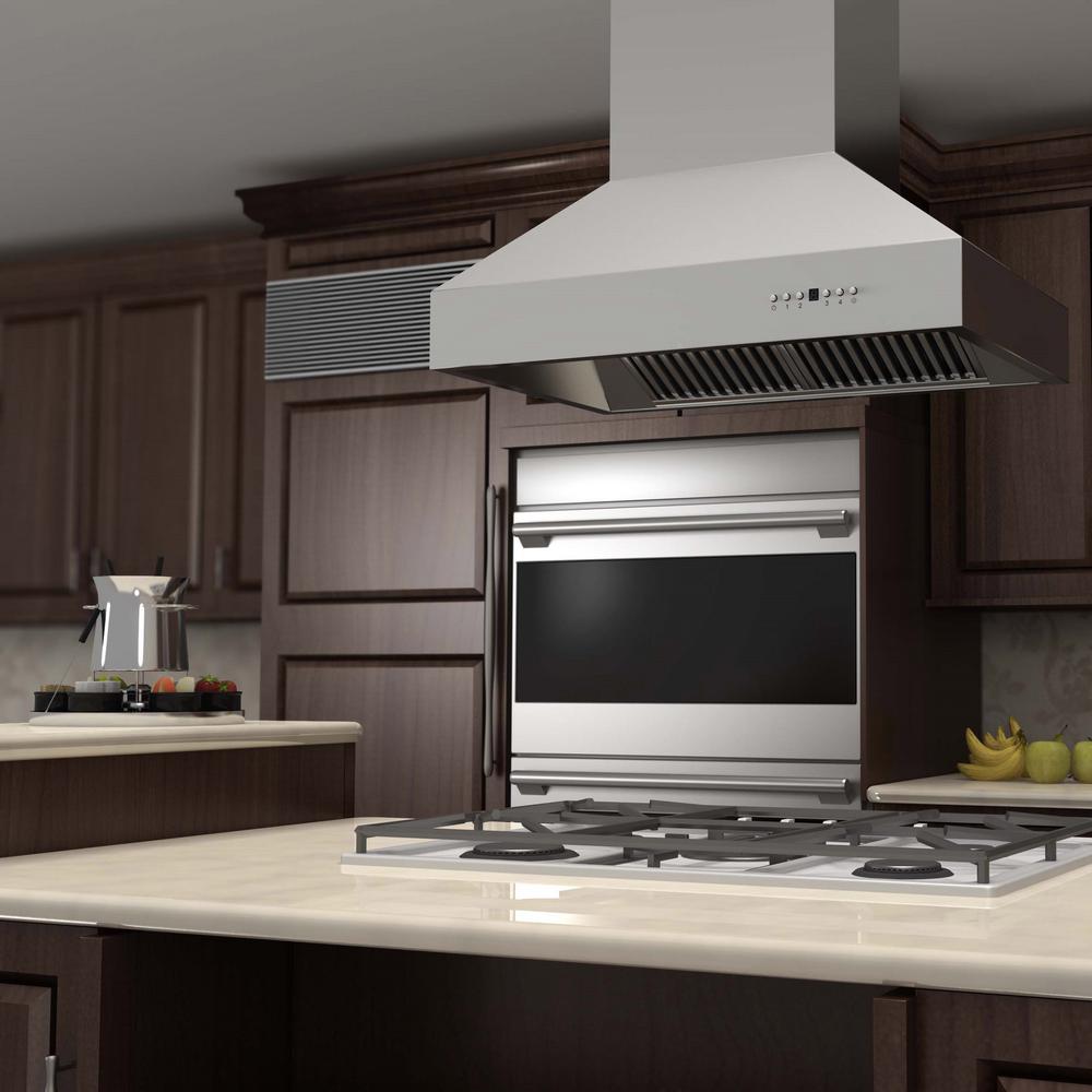 Remote Blower Island Mount Range Hood in Stainless Steel (697i-RD-36)  ZLINE 36 in.