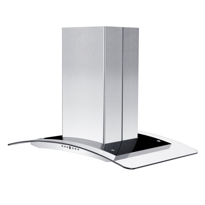 ZLINE 36 in. Convertible Vent Island Mount Range Hood in Stainless Steel and Glass