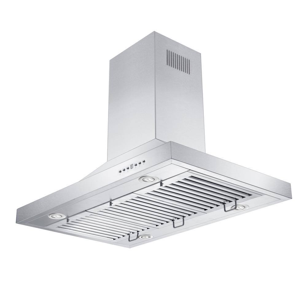 Remote Blower Island Mount Range Hood in Stainless Steel (GL2i-RS-36-400)  ZLINE 36 in.