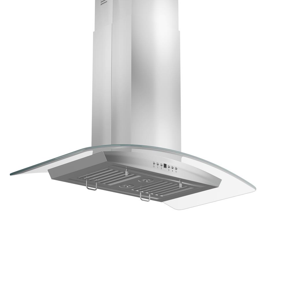 Island Mount Range Hood in Stainless Steel &amp; Glass (GL5i-30)  ZLINE 30 in.