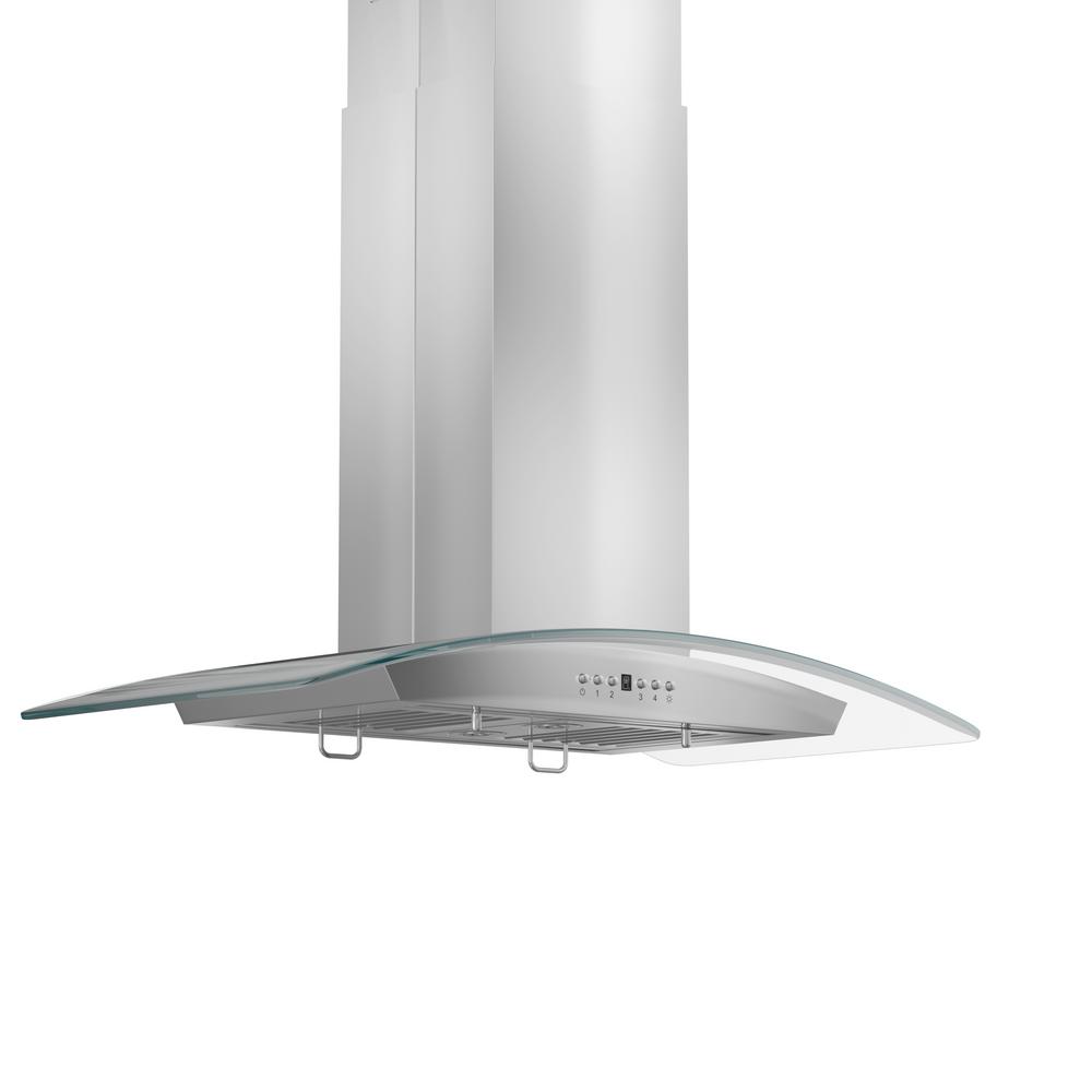 Island Mount Range Hood in Stainless Steel &amp; Glass (GL5i-36)  ZLINE 36 in.