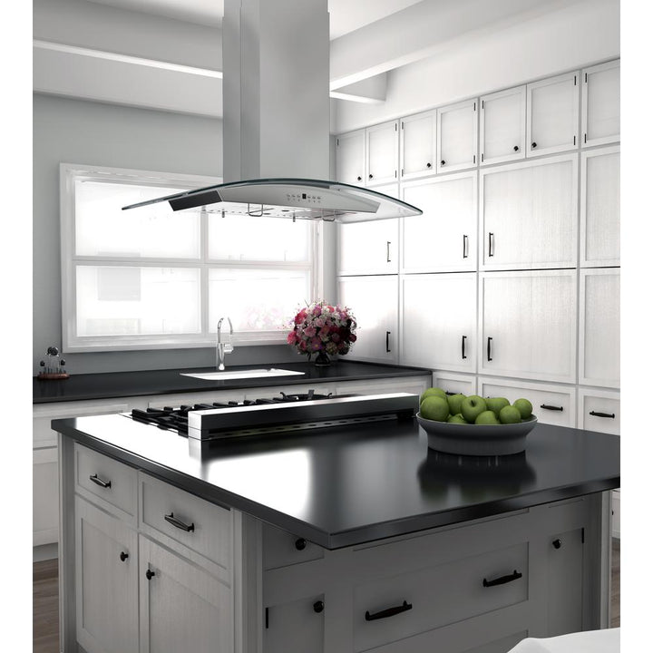 Island Mount Range Hood in Stainless Steel &amp; Glass (GL5i-36)  ZLINE 36 in.