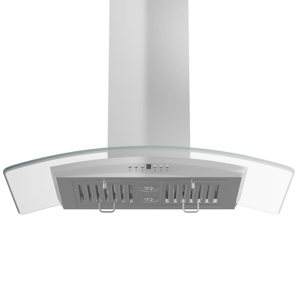 Island Mount Range Hood in Stainless Steel &amp; Glass (GL5i-36)  ZLINE 36 in.