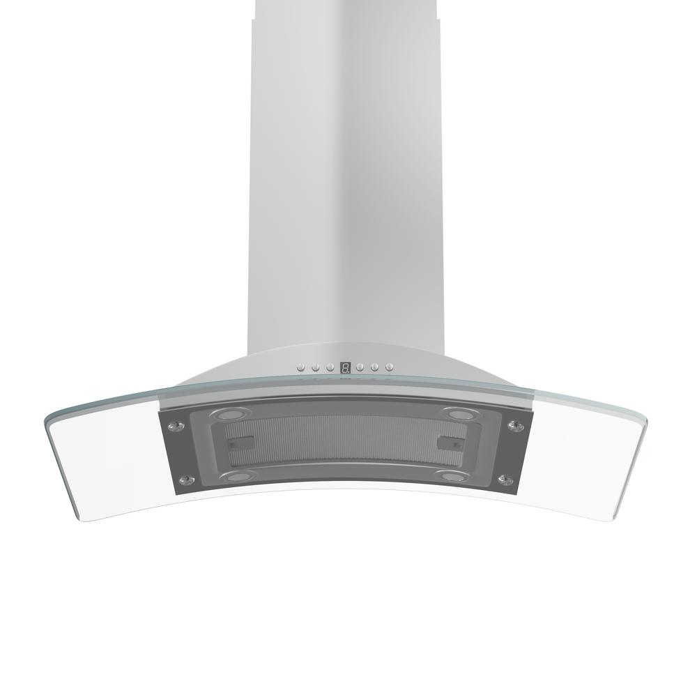 Island Mount Range Hood in Stainless Steel &amp; Glass (GL9i-36) ZLINE 36 in.