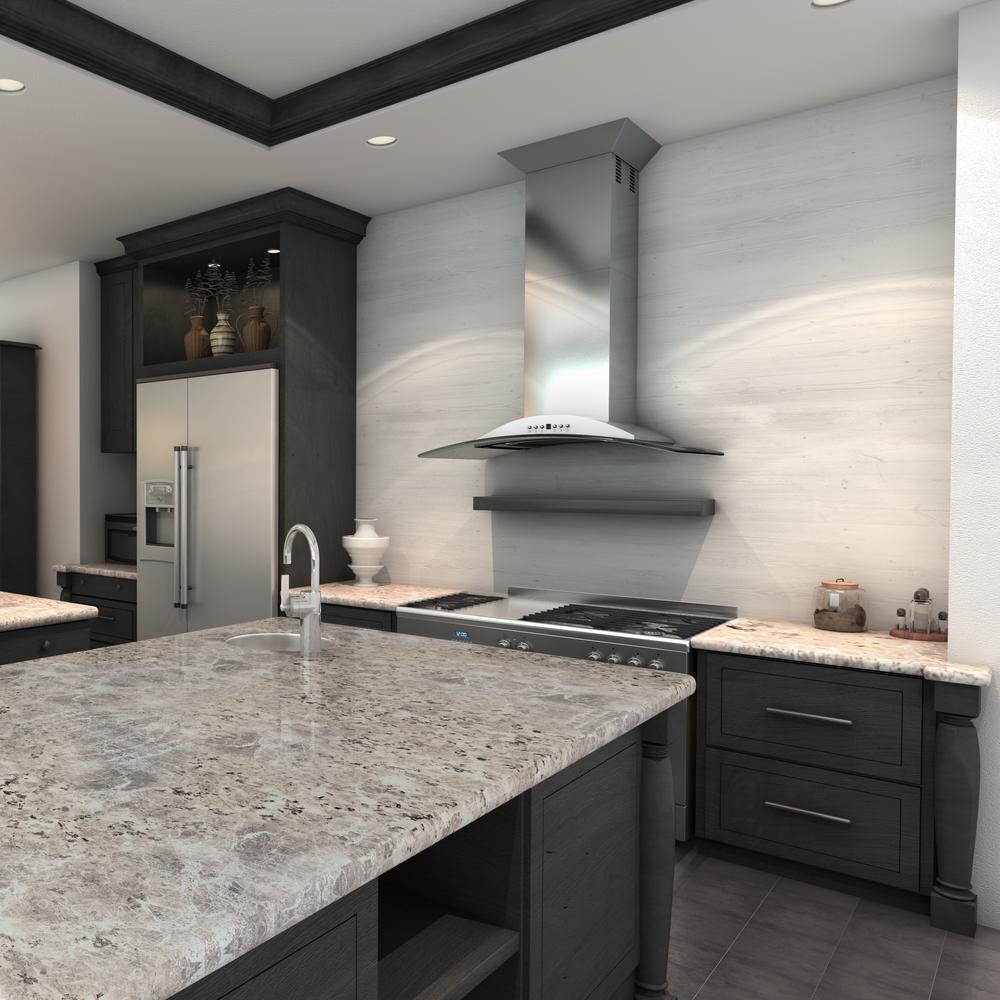 Wall Mount Range Hood in Stainless Steel &amp; Glass (KN-36)  ZLINE 36 in.