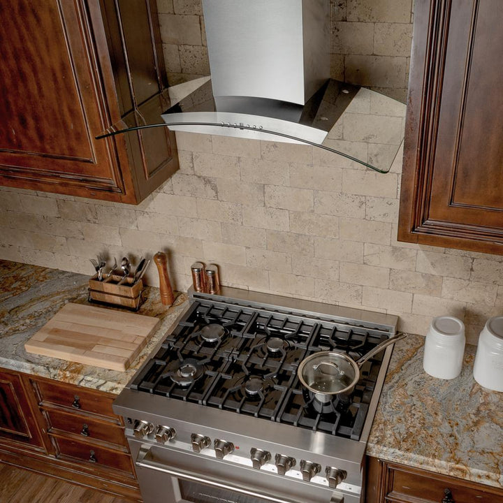 Wall Mount Range Hood in Stainless Steel &amp; Glass (KZ-36)  ZLINE 36 in.