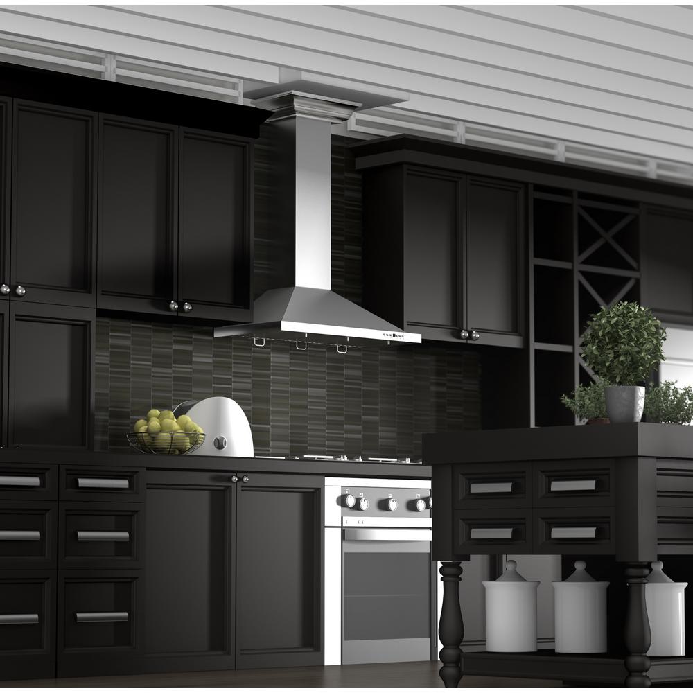 Wall Mount Range Hood in Stainless Steel with Crown Molding (KBCRN-36)  ZLINE 36 in.