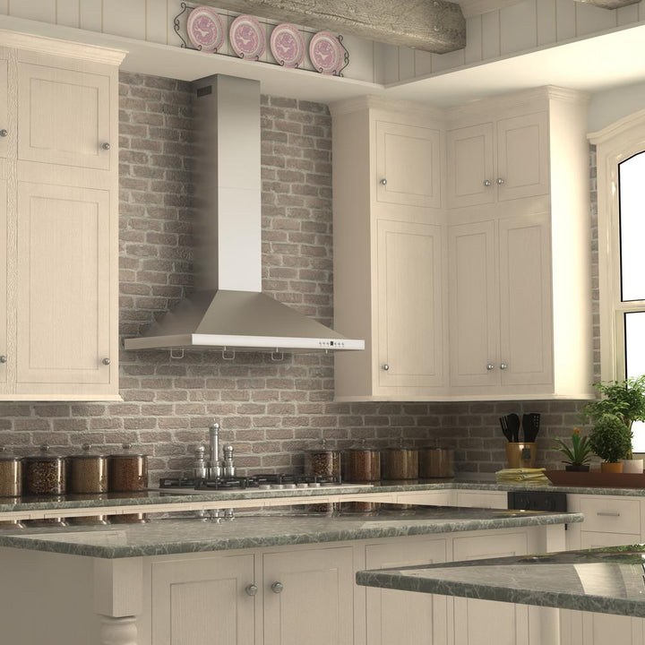 Wall Mount Range Hood in Stainless Steel with Crown Molding (KBCRN-36)  ZLINE 36 in.