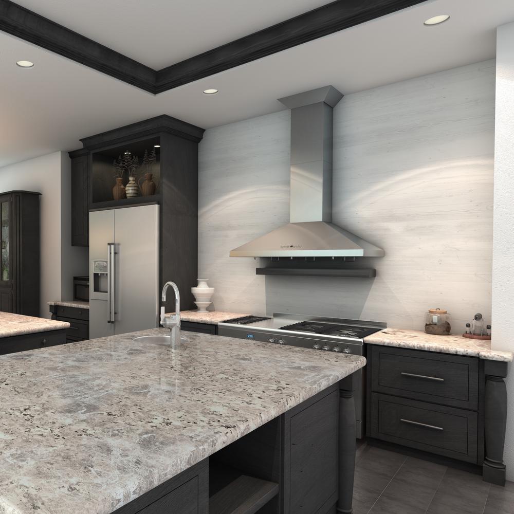 Wall Mount Range Hood in Stainless Steel with Crown Molding (KL2CRN-36)  ZLINE 36 in.