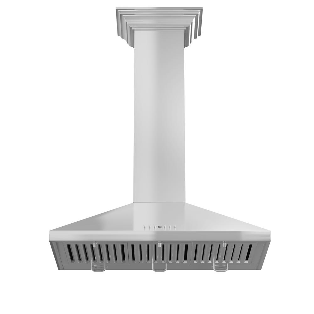 Wall Mount Range Hood in Stainless Steel with Crown Molding (KL2CRN-36)  ZLINE 36 in.