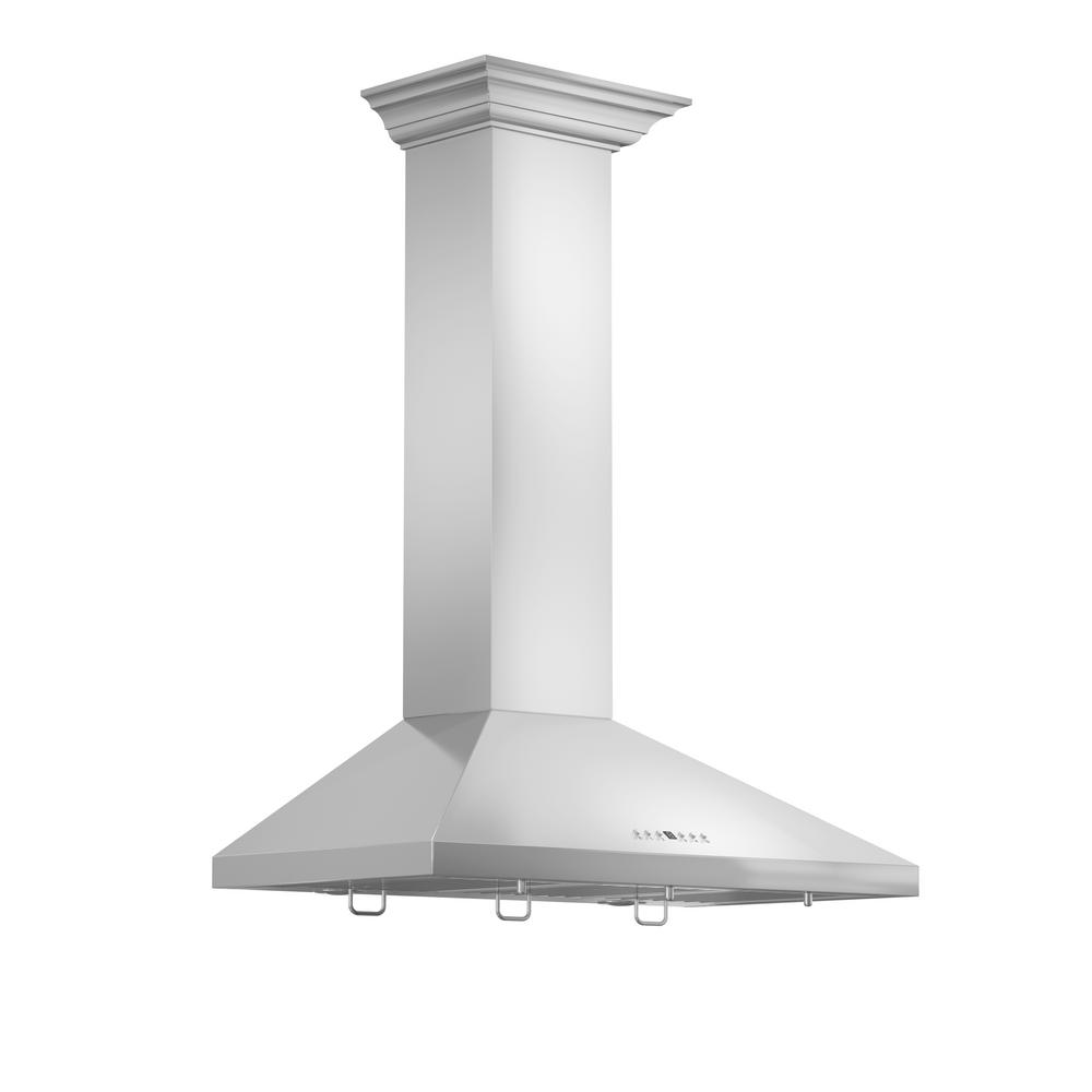 Wall Mount Range Hood in Stainless Steel with Crown Molding (KL2CRN-42)  ZLINE 42 in.