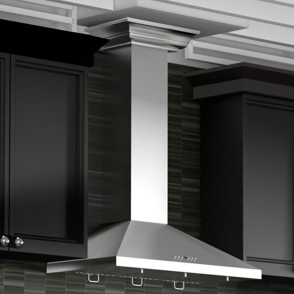 Wall Mount Range Hood in Stainless Steel with Crown Molding (KL2CRN-48)  ZLINE 48 in.