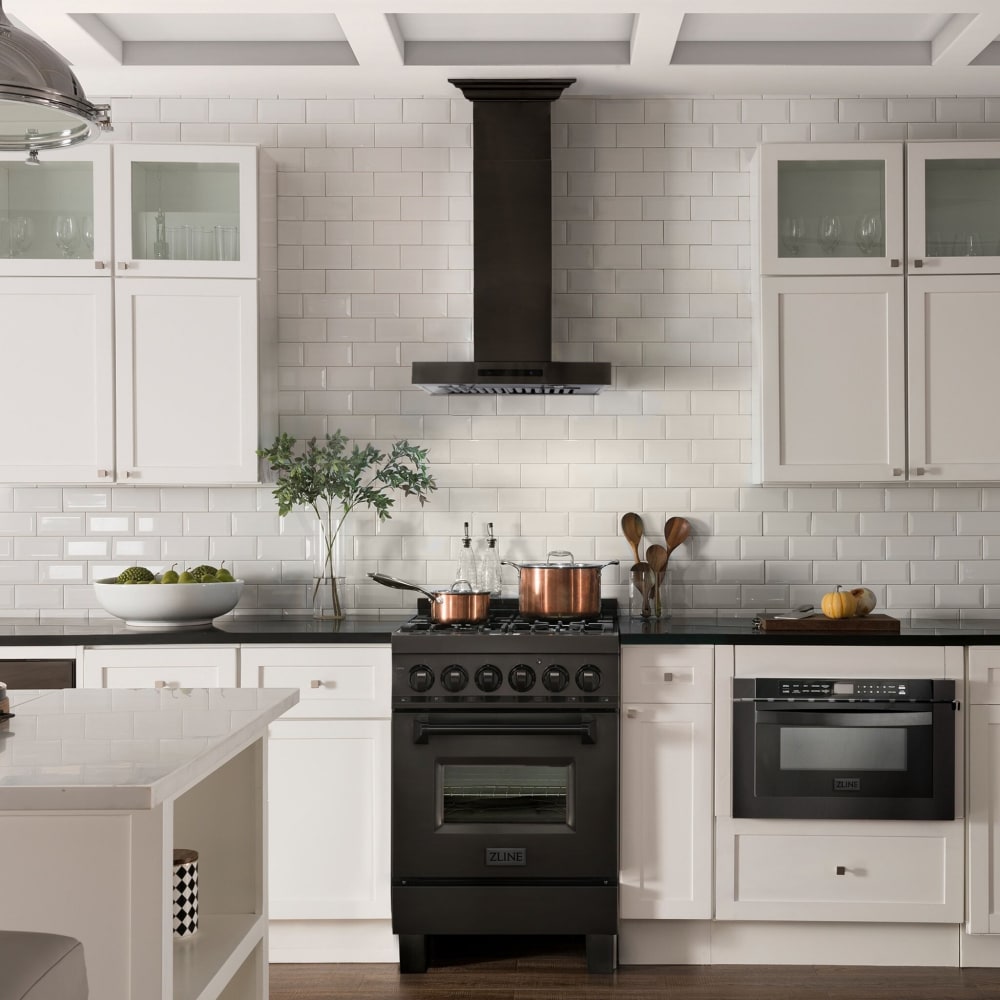 ZLINE 30" Convertible Wall Mount Range Hood with 4-Speed 400 CFM Blower &amp; Crown Molding