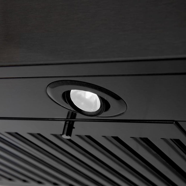 ZLINE 36" Convertible Wall Mount Range Hood Black Stainless Steel with Crown Molding