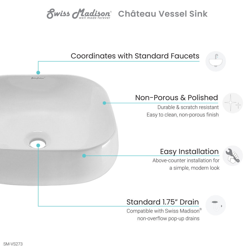 Chateau 18 Square Ceramic Vessel Sink