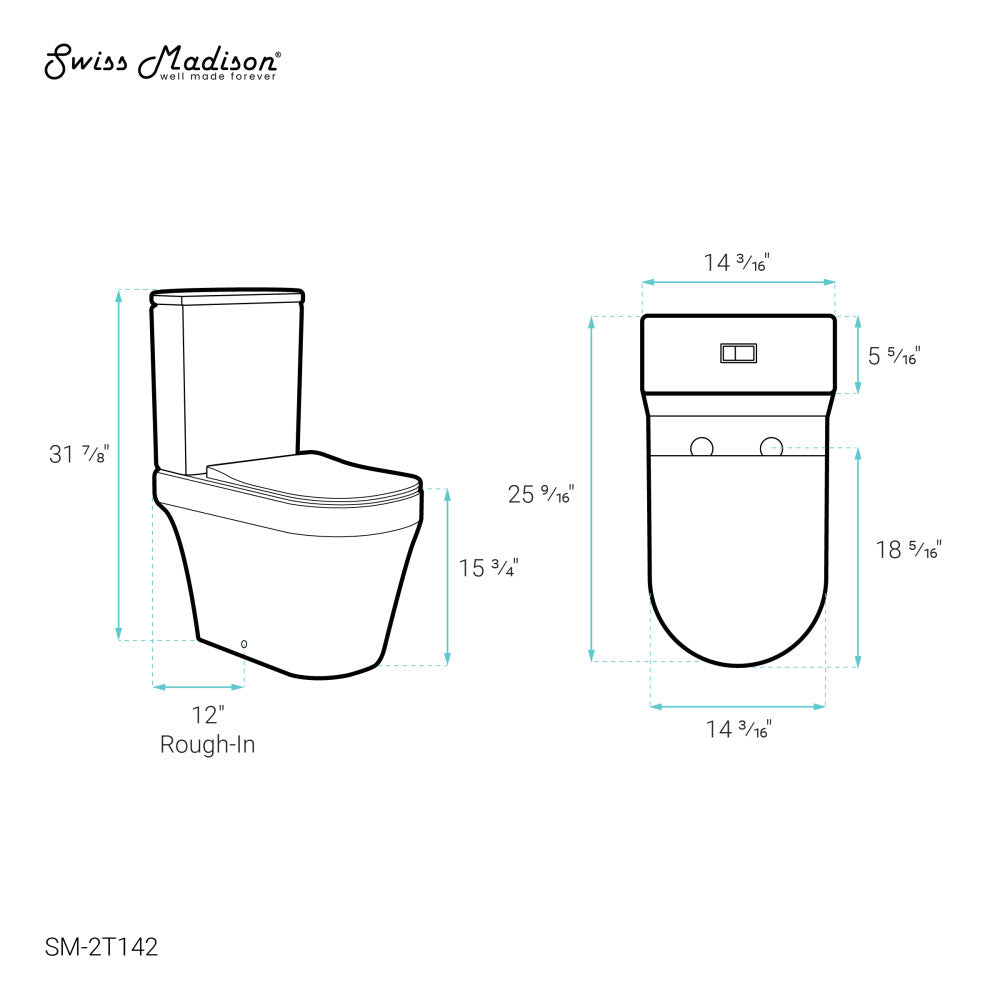 Lamarck Two-Piece Elongated Toilet Dual-Flush 1.1/1.6 gpf