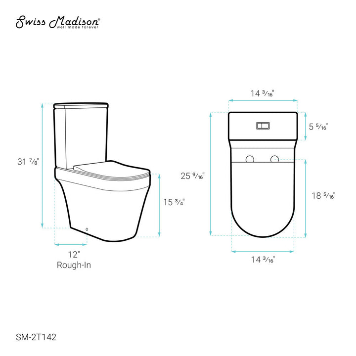 Lamarck Two-Piece Elongated Toilet Dual-Flush 1.1/1.6 gpf