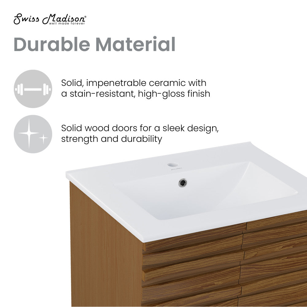 Cascade 24 '' Bathroom Vanity in Brown Oak