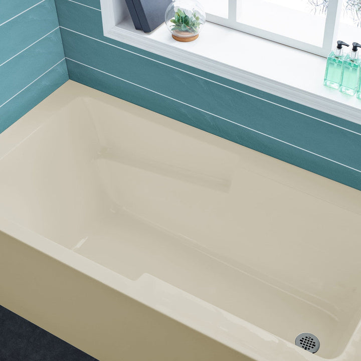 Voltaire 54" x 30" Right-Hand Drain Alcove Bathtub with Apron in Bisque