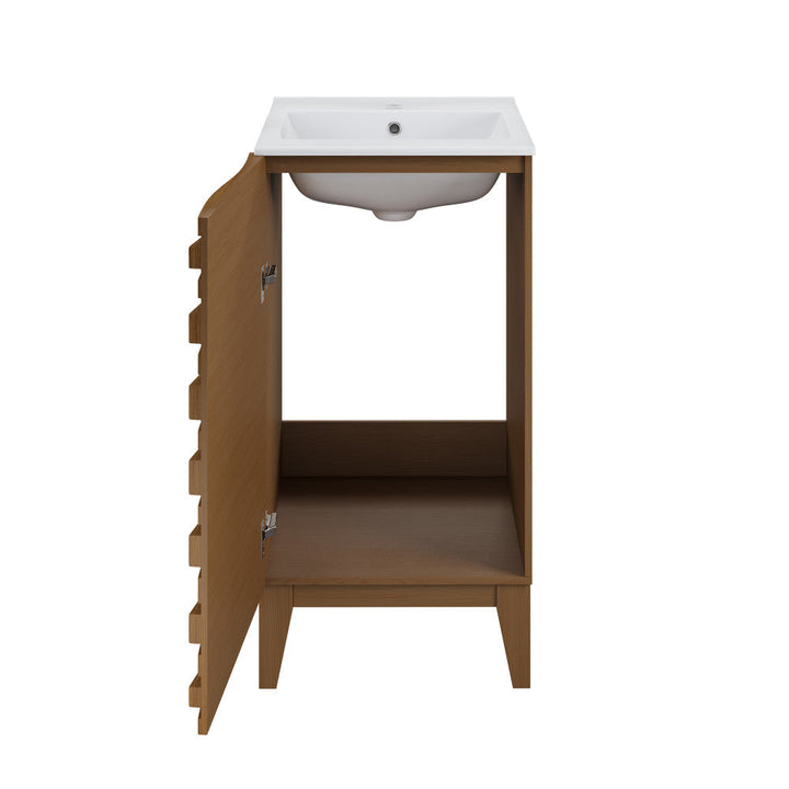 Cascade 18” Bathroom Vanity in Brown Oak