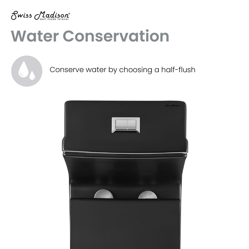 Concorde One-Piece Square Toilet Dual-Flush in Matte Black 1.1/1.6 gpf