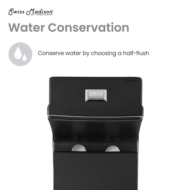 Concorde One-Piece Square Toilet Dual-Flush in Matte Black 1.1/1.6 gpf