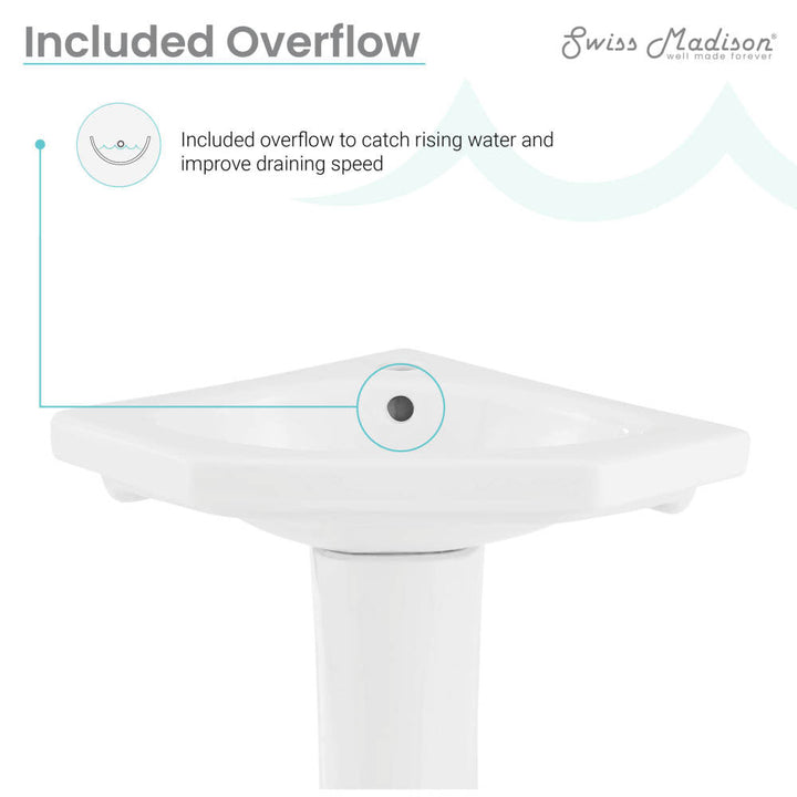 St.Tropez Corner Two-Piece Pedestal Sink