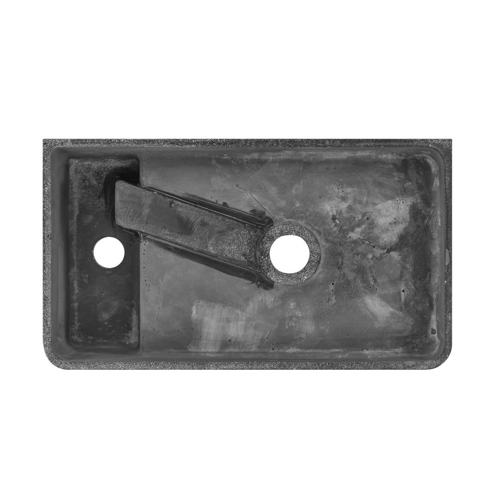 Lisse 16" Rectangle Concrete Wall-Mount Bathroom Sink in Dark Grey