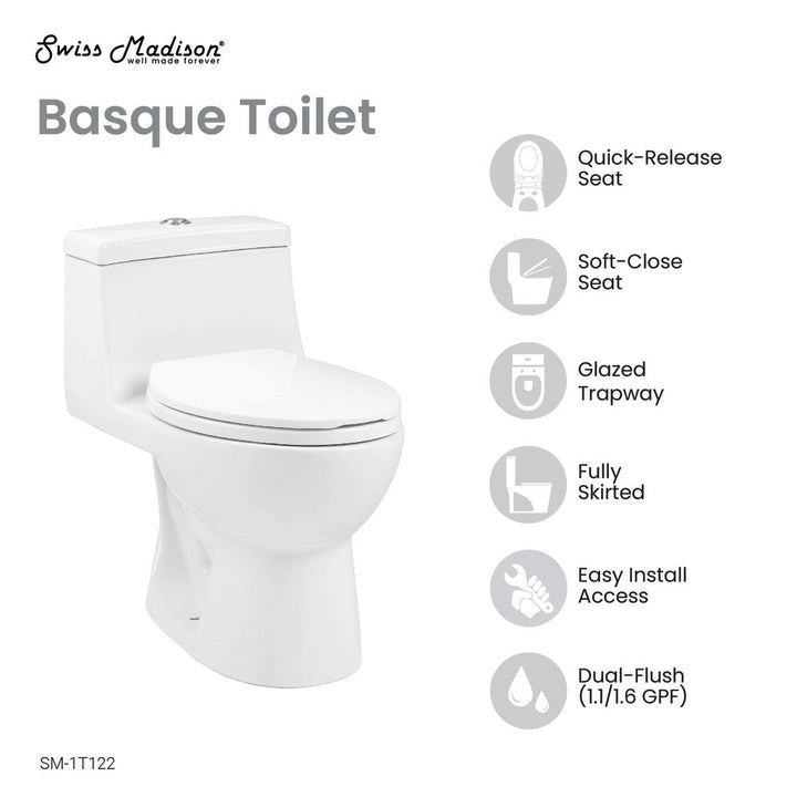 Avallon One-Piece Elongated Dual Flush-Toilet 1.1/1.6 gpf