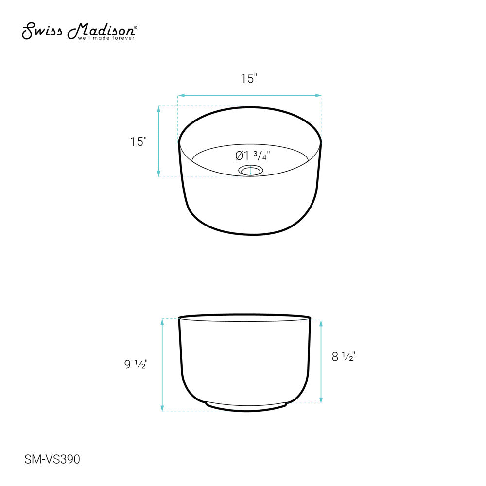 Calice 15'' Vessel Sink in White