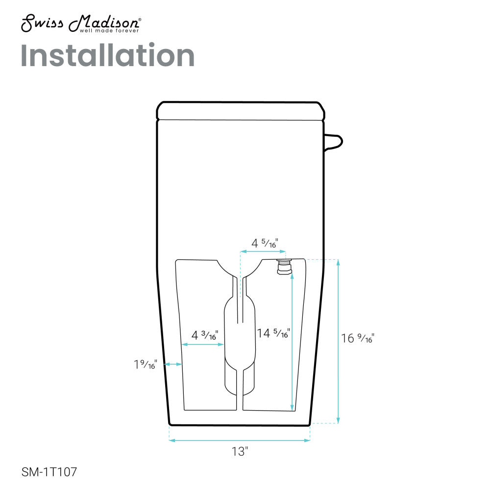 Concorde One-Piece Square Left Side Flush Handle Toilet 1.28 gpf