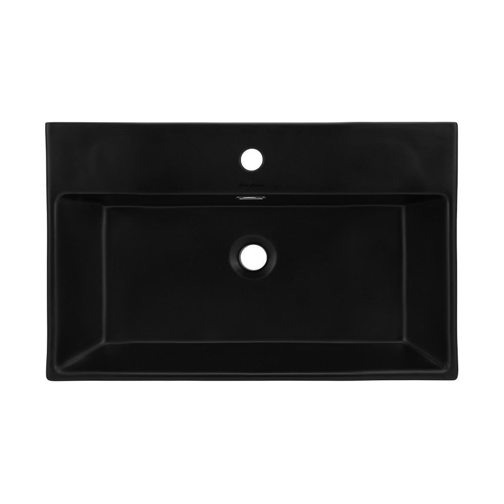 Claire 24" Rectangle Wall-Mount Bathroom Sink in Matte Black