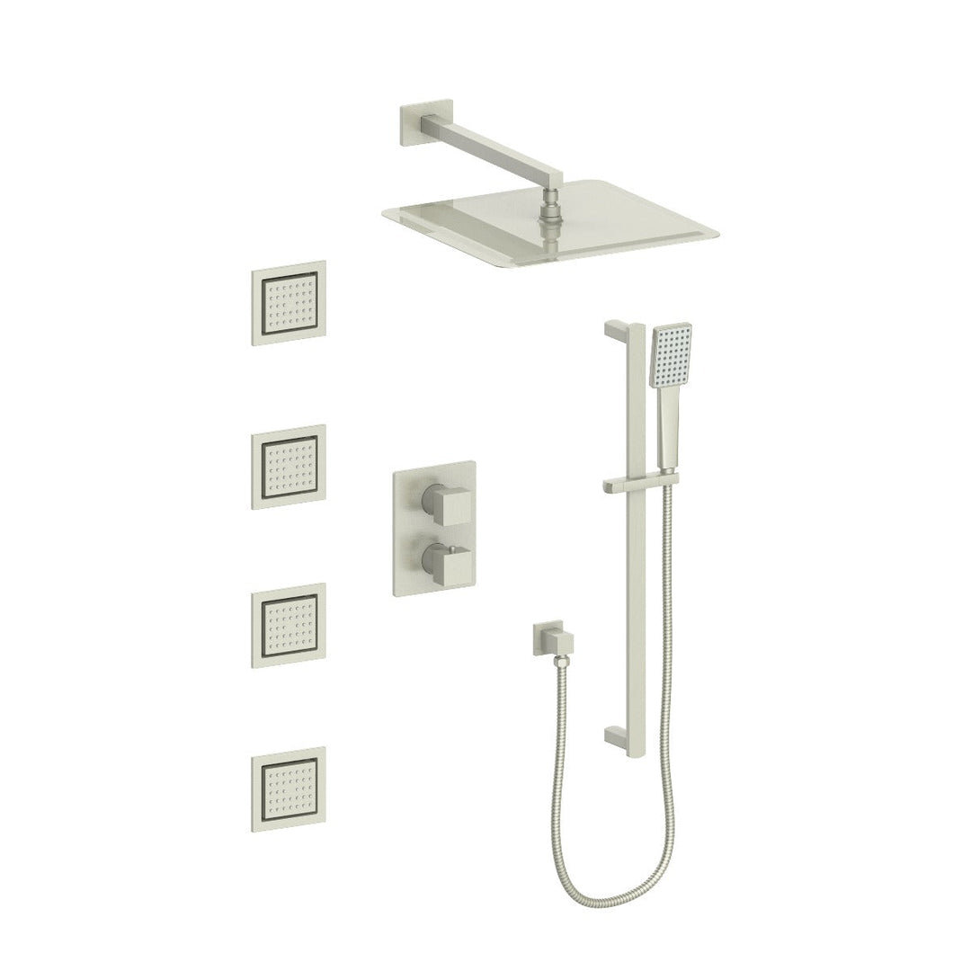 ZLINE Crystal Bay Thermostatic Shower System in Brushed Nickel, CBY-SHS-T3-BN