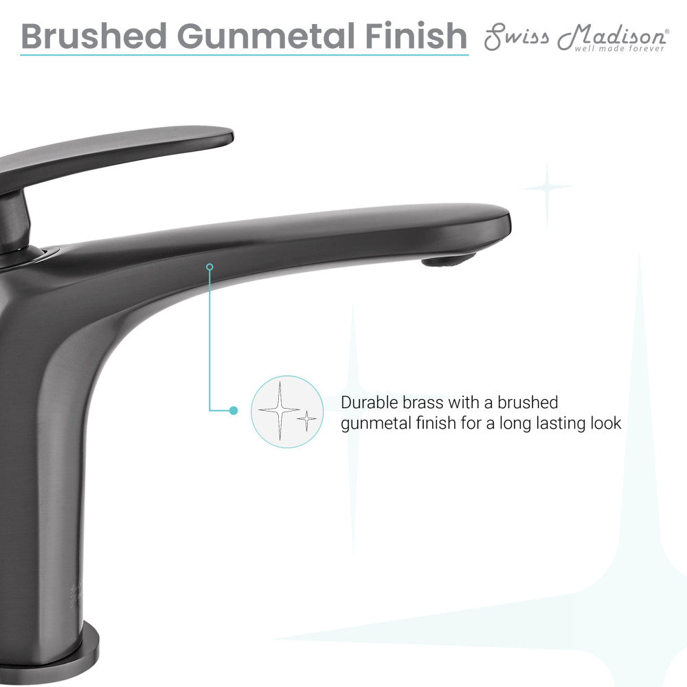 Sublime Single Hole, Single-Handle, Bathroom Faucet in Gunmetal Grey