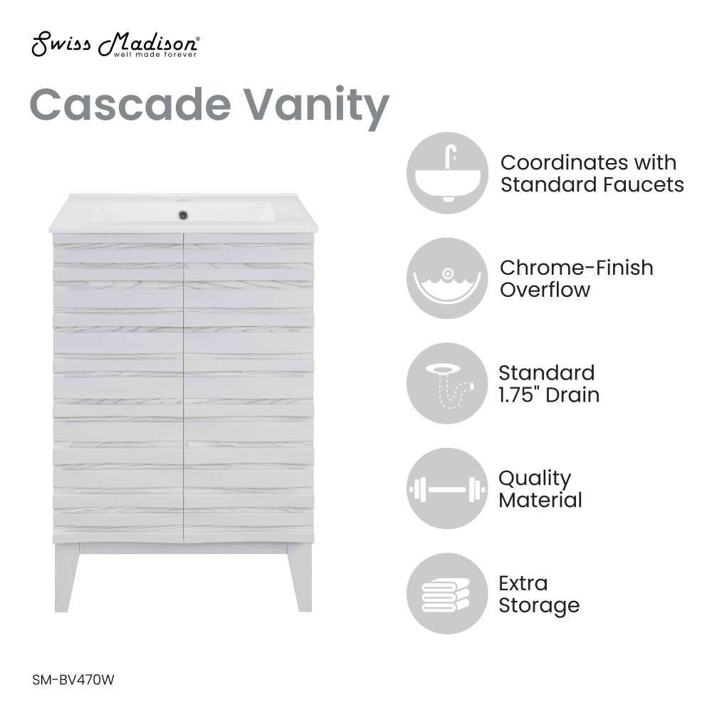 Cascade 24'' Bathroom Vanity in White