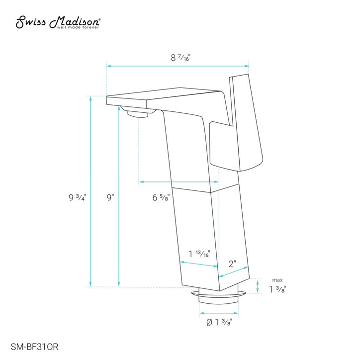 Carre Single Hole, Single-Handle, High Arc Bathroom Faucet in Oil Rubbed Bronze