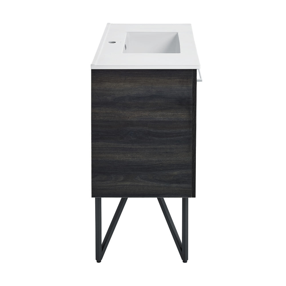Annecy 36 Single, Black Walnut, Two Doors, One Drawer, Bathroom Vanity